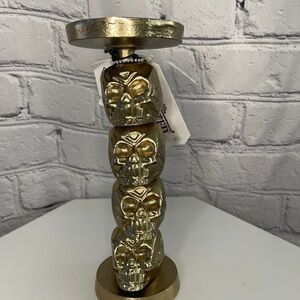 *NEW* Gold Skull Candle Holder